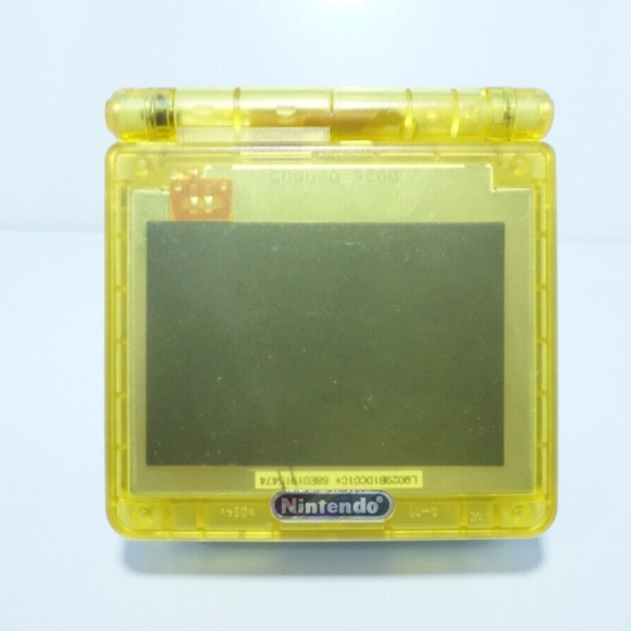 Clear Yellow with Glowing Buttons Nintendo Game Boy Advance SP AGS-101 GBA SP - Picture 5 of 10